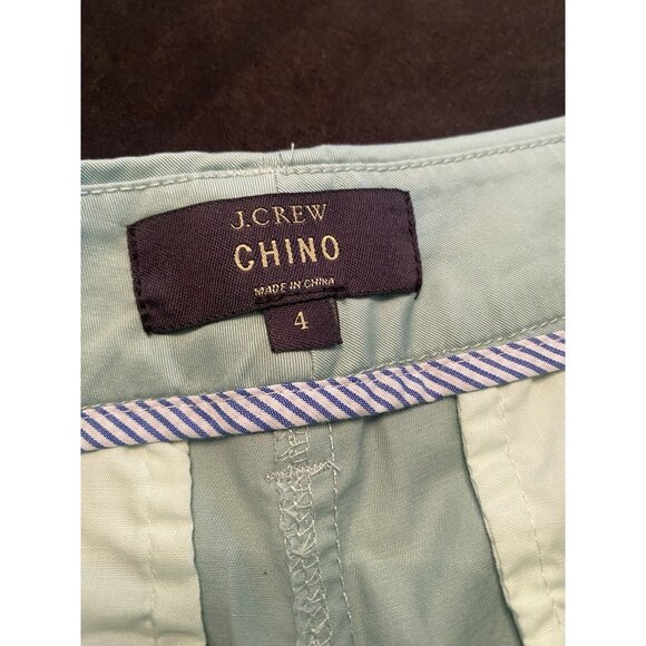 J. Crew Stretch Blue Green Dock Low-Rise Chino Shorts Sz 4 Casual Preppy - Picture 3 of 7